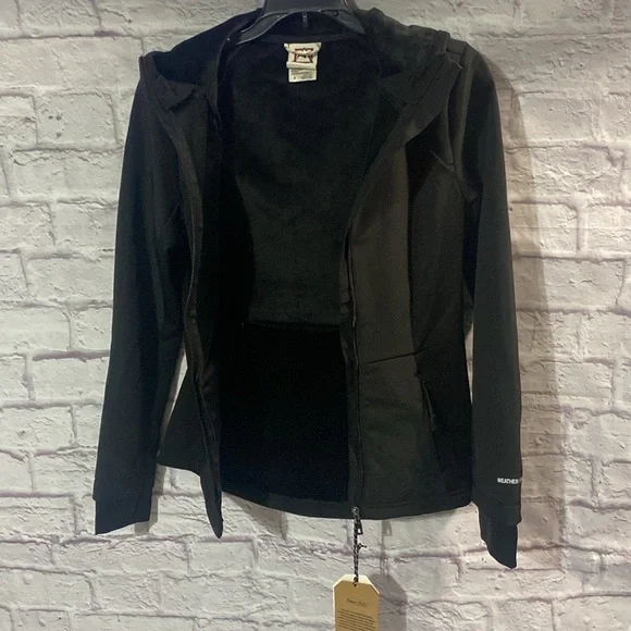 NWT Avalanche Women’s Lined Hooded Black Soft Shell Jacket Size S Fits Like XS - Picture 3 of 15